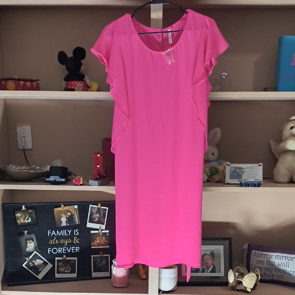 Mittoshop Fuchsia Ruffle Sleeve Top